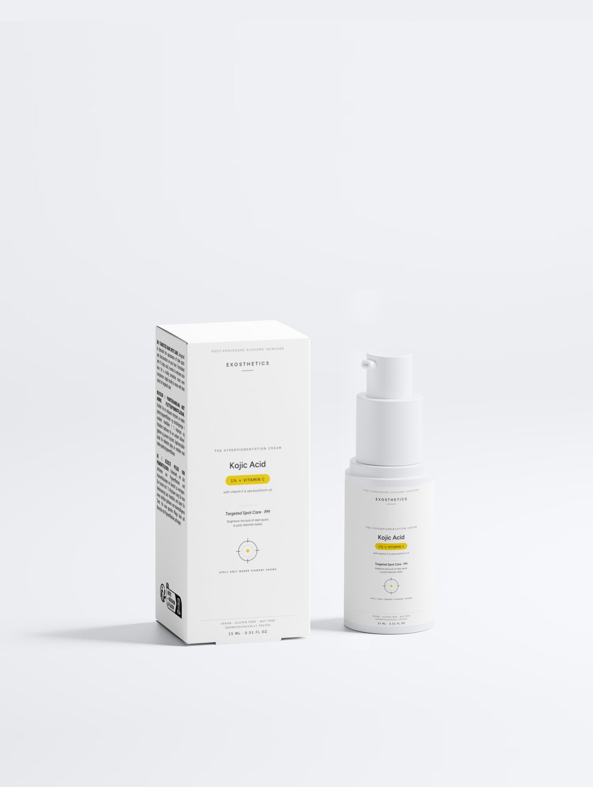 Kojic acid cream for hyperpigmentation - 15 ml targeted dark spot care with 1% kojic acid and vitamin C by Exosthetics